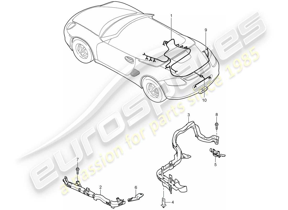 Porsche Boxster 987 (2005) wiring harnesses Part Diagram