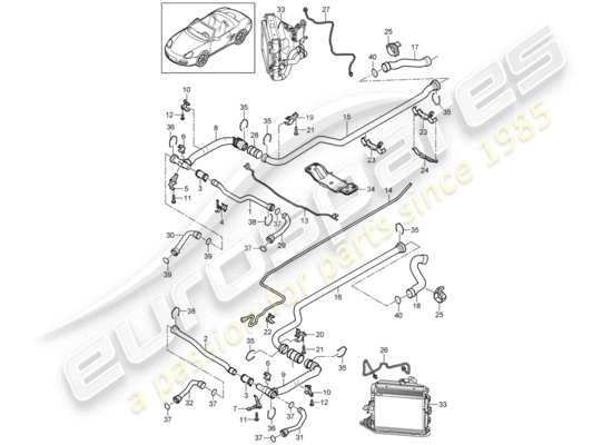 a part diagram from the Porsche Boxster 987 parts catalogue