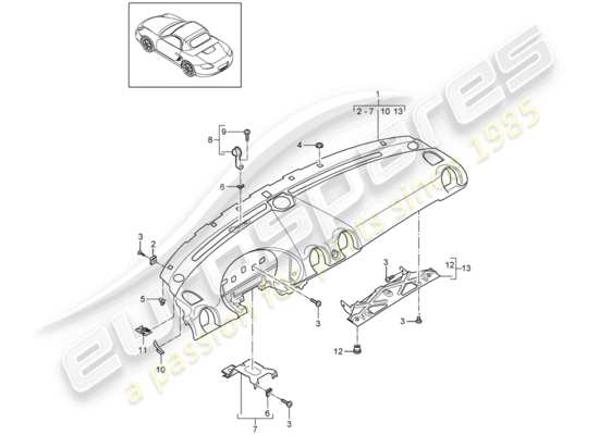 a part diagram from the Porsche Boxster 987 parts catalogue