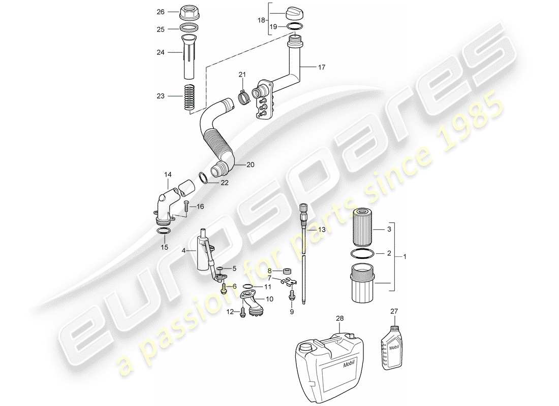 Porsche Boxster 987 (2006) Engine Lubrication Part Diagram