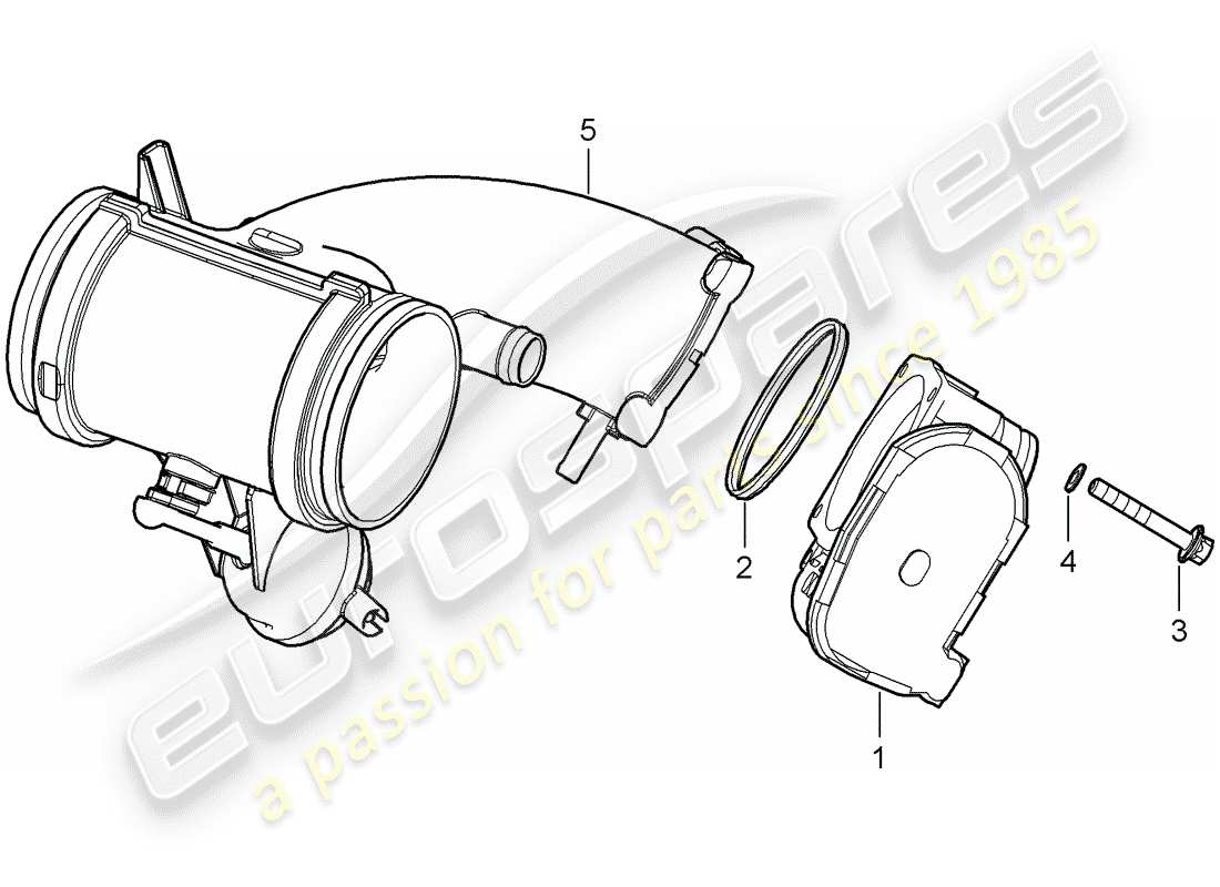 Porsche Boxster 987 (2006) THROTTLE BODY Part Diagram