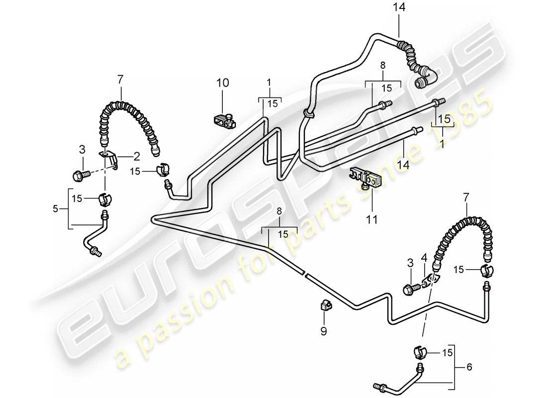 Porsche Boxster 987 (2006) brake line Part Diagram