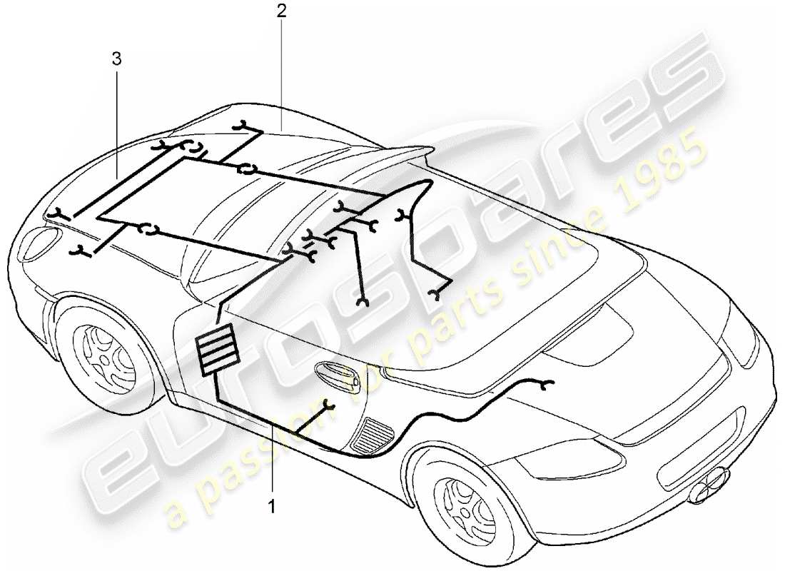Porsche Boxster 987 (2006) wiring harnesses Part Diagram