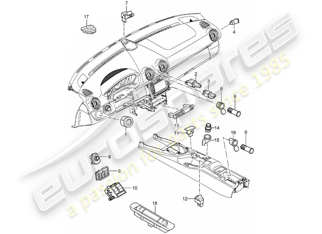 Porsche Boxster 987 (2006) SWITCH Part Diagram