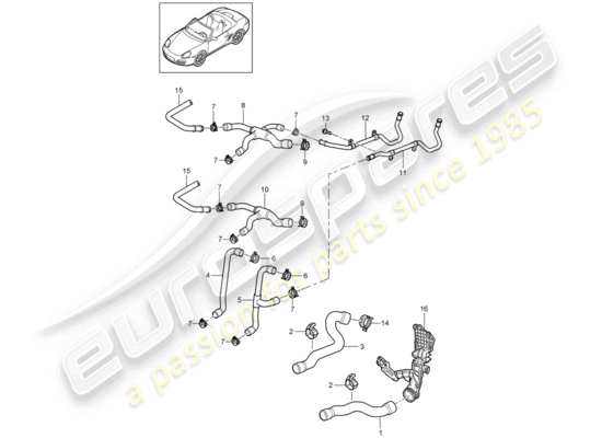 a part diagram from the Porsche Boxster 987 parts catalogue