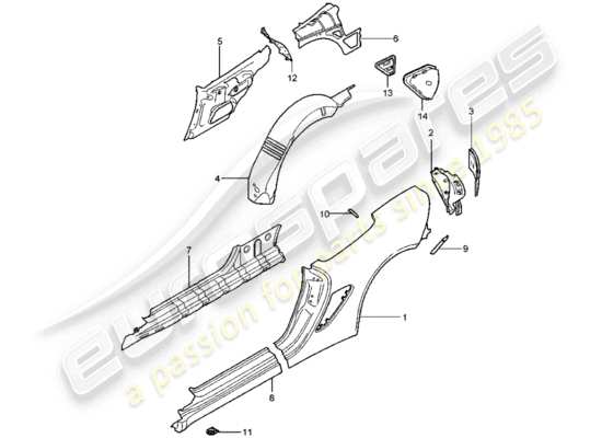 a part diagram from the Porsche Boxster 987 parts catalogue