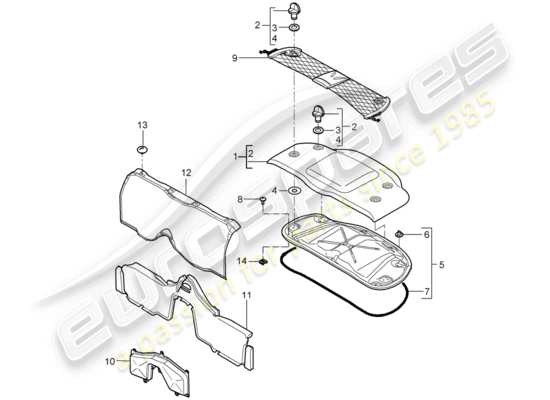 a part diagram from the Porsche Boxster 987 parts catalogue