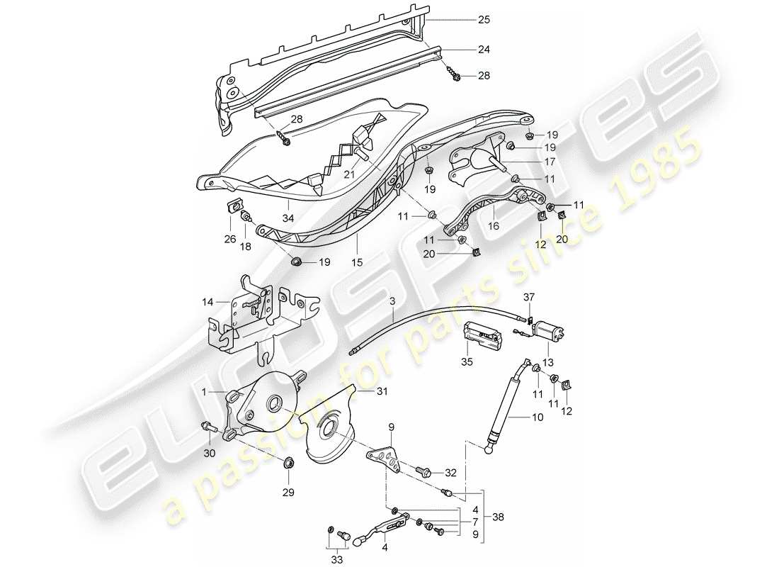 Porsche Boxster 987 (2007) Driving mechanism Part Diagram