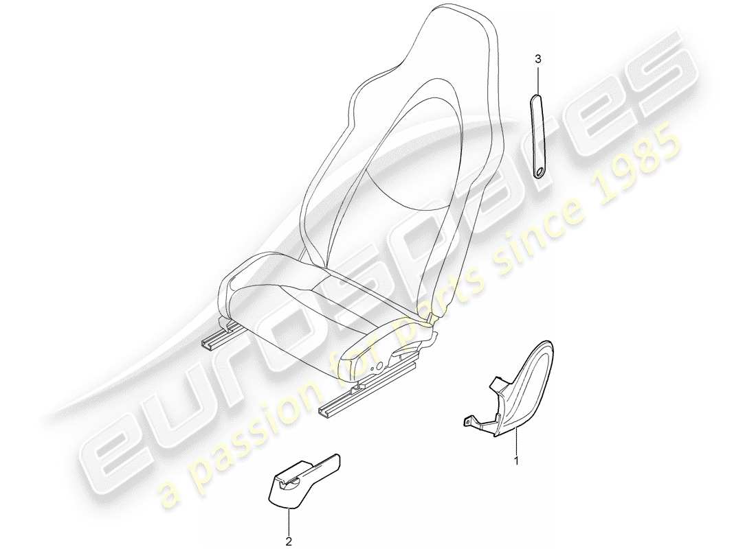 Porsche Boxster 987 (2007) FRONT SEAT Part Diagram