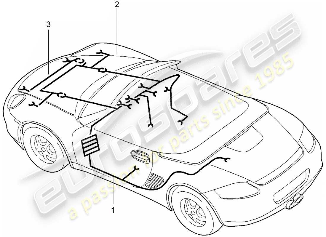 Porsche Boxster 987 (2007) wiring harnesses Part Diagram