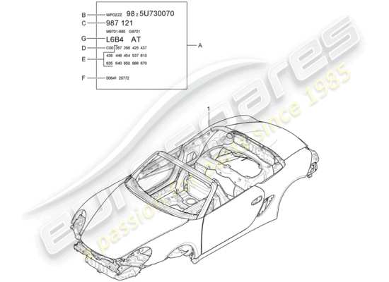 a part diagram from the Porsche Boxster 987 parts catalogue