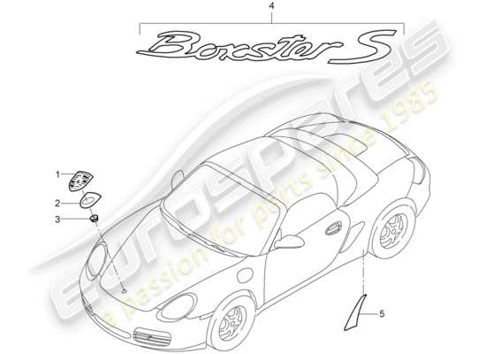 a part diagram from the Porsche Boxster 987 parts catalogue