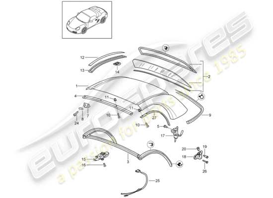 a part diagram from the Porsche Boxster 987 (2007) parts catalogue