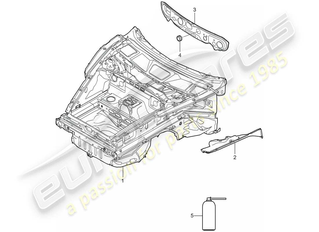 Porsche Boxster 987 (2008) front end Part Diagram