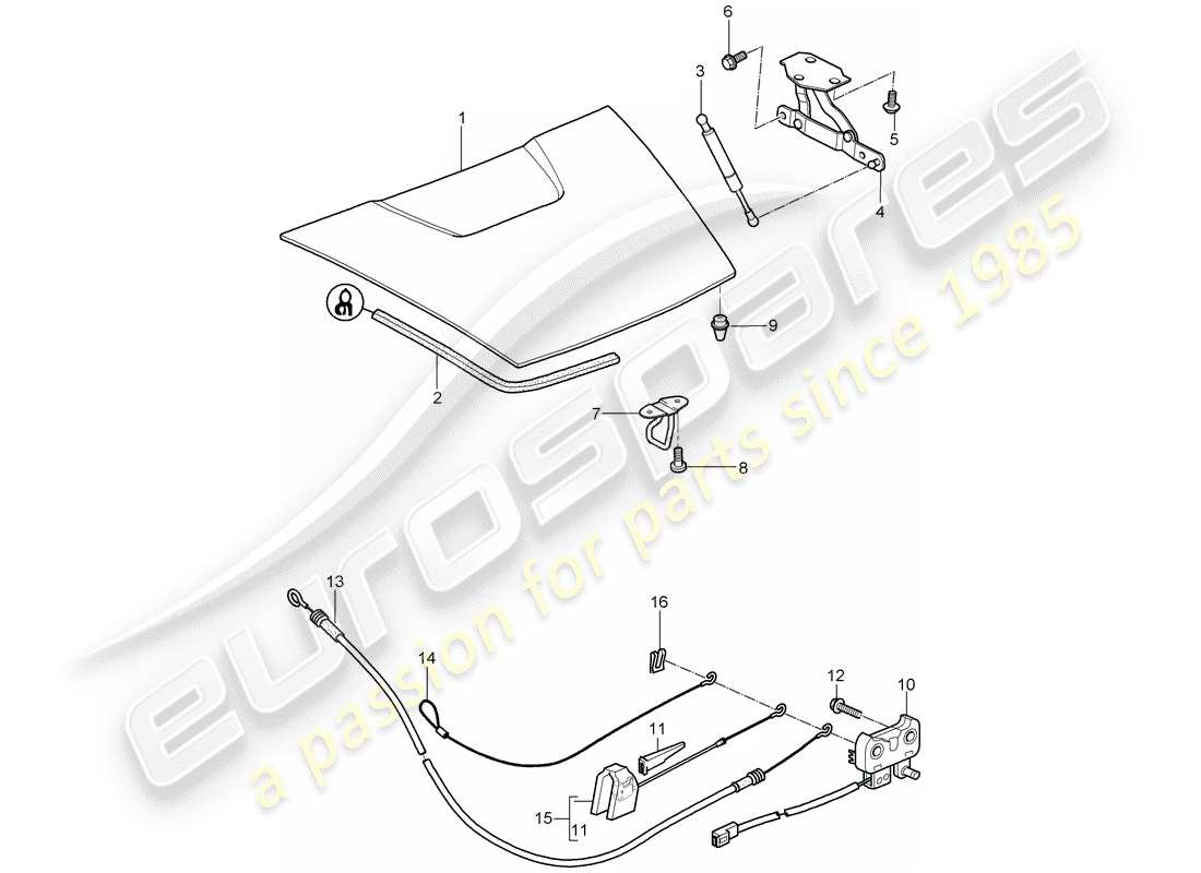 Porsche Boxster 987 (2008) COVER Part Diagram