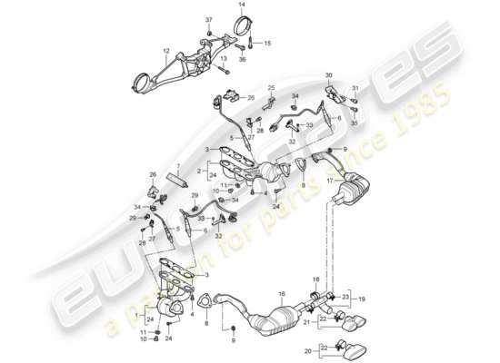 a part diagram from the Porsche Boxster 987 parts catalogue