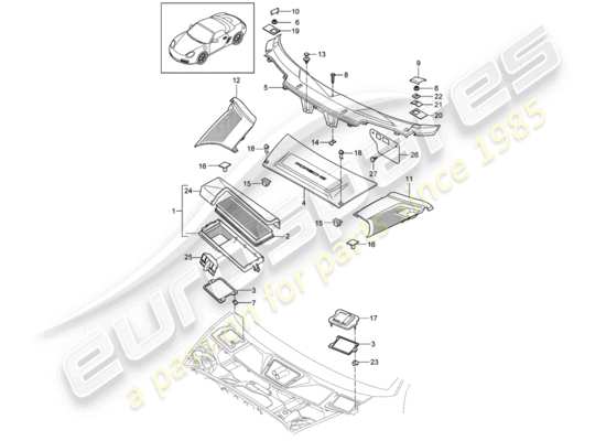 a part diagram from the Porsche Boxster 987 parts catalogue