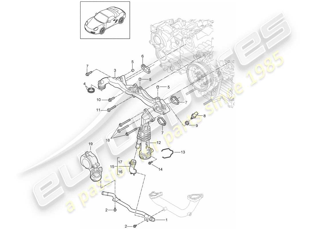 Porsche Boxster 987 (2009) sub-frame Part Diagram