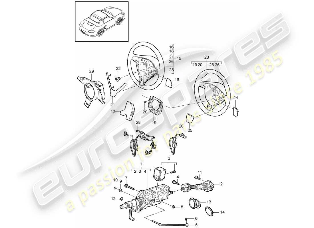 Porsche Boxster 987 (2009) STEERING PROTECTIVE PIPE Part Diagram