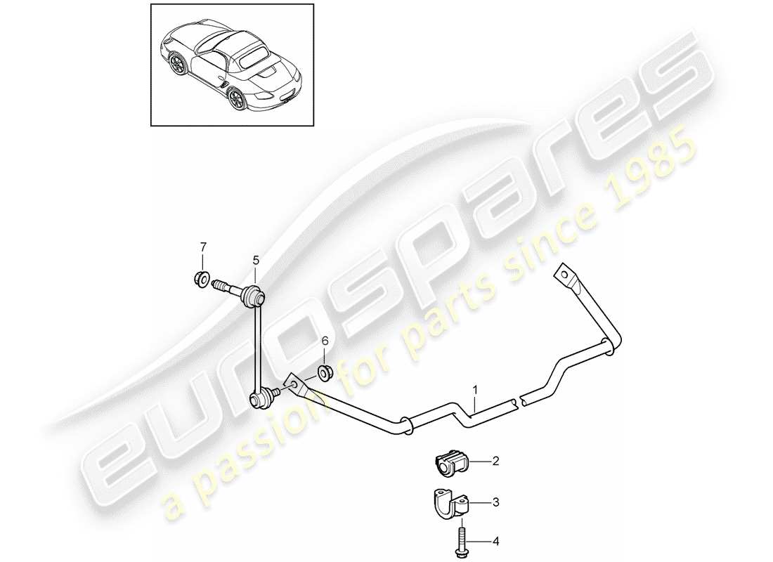 Porsche Boxster 987 (2009) stabilizer Part Diagram