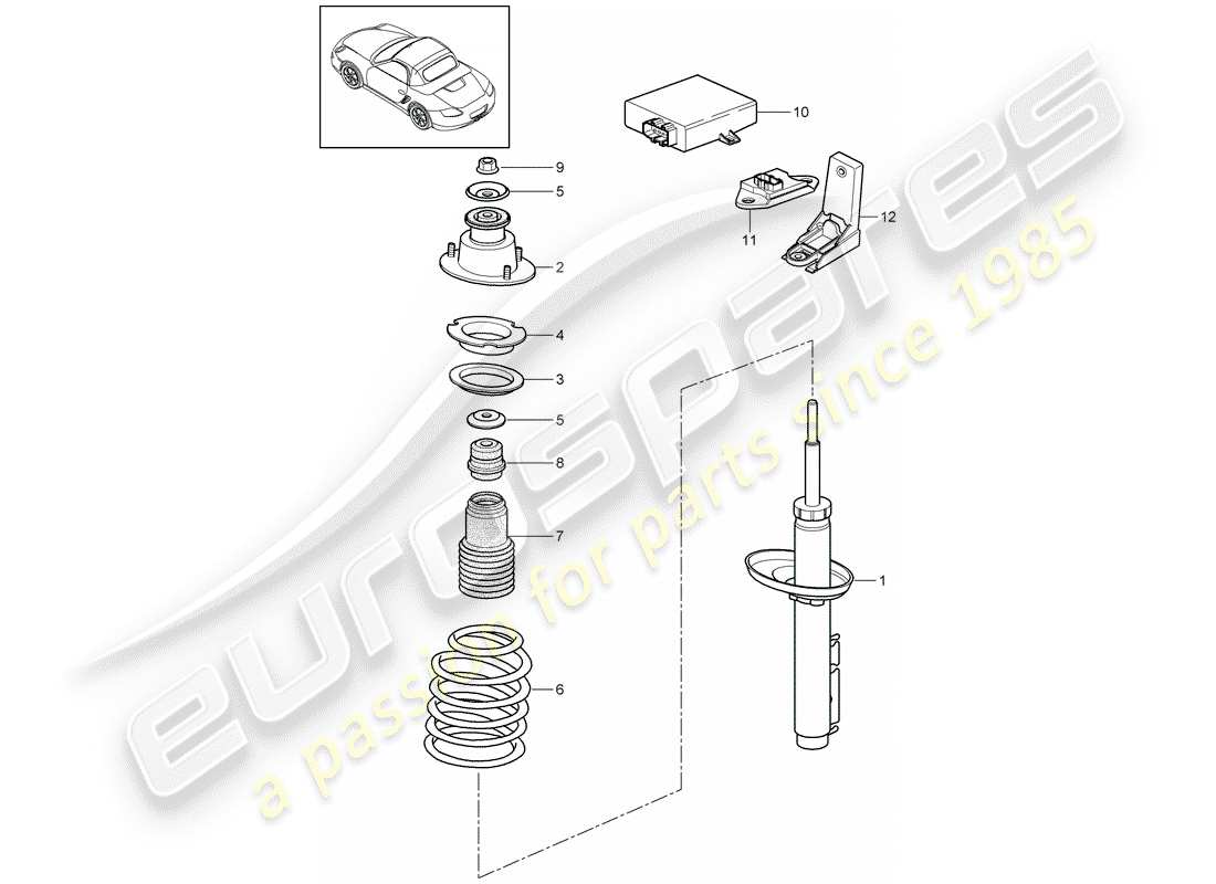 Porsche Boxster 987 (2009) SHOCK ABSORBER Part Diagram