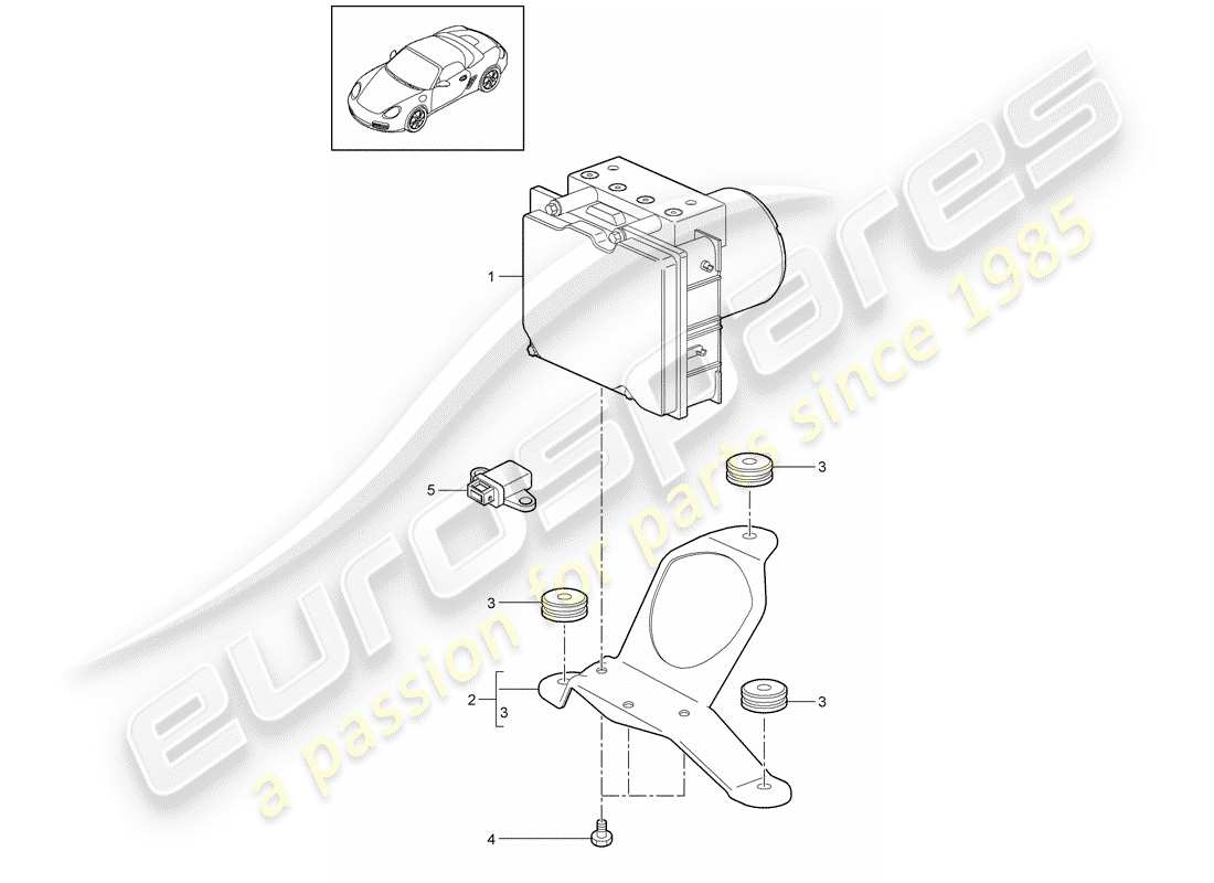 Porsche Boxster 987 (2009) hydraulic unit Part Diagram