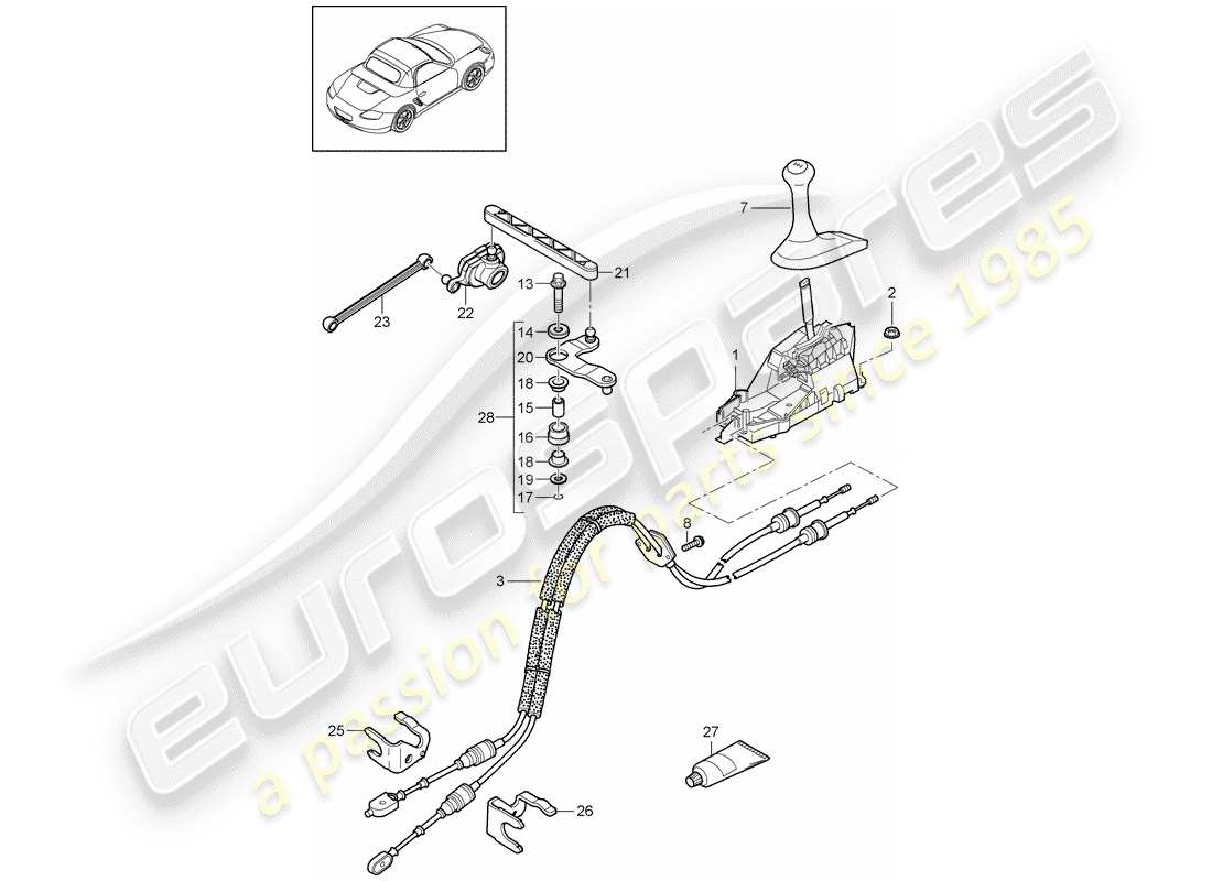 Porsche Boxster 987 (2009) transmission control Part Diagram