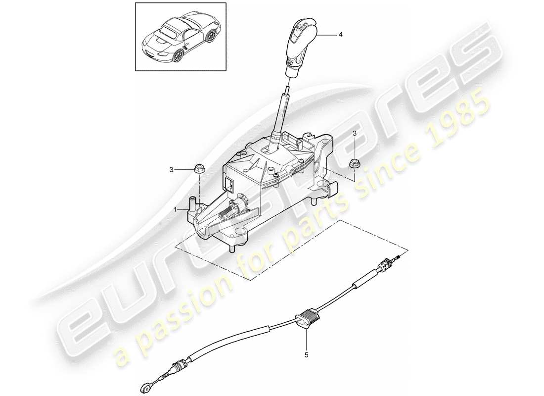 Porsche Boxster 987 (2009) selector lever Part Diagram