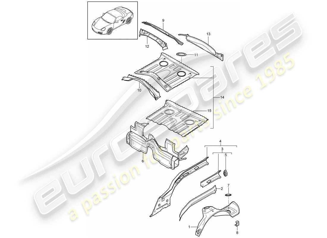 Porsche Boxster 987 (2009) REAR END Part Diagram