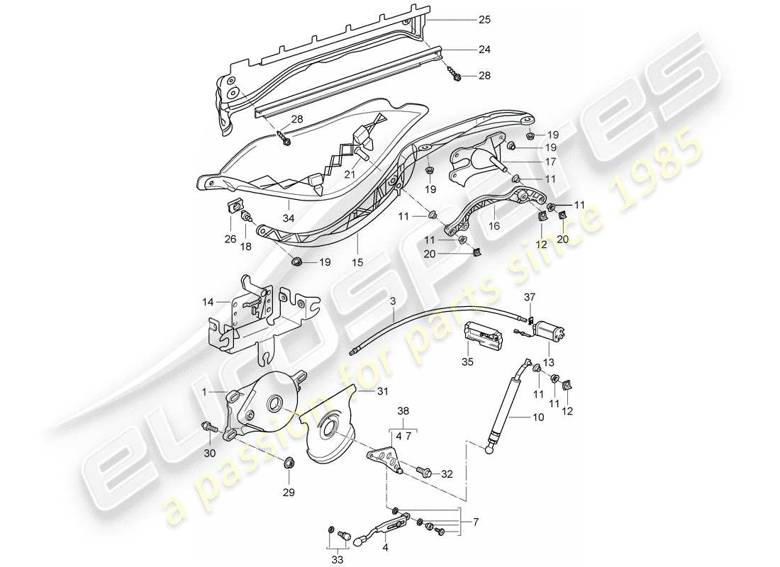 Porsche Boxster 987 (2009) Driving mechanism Part Diagram