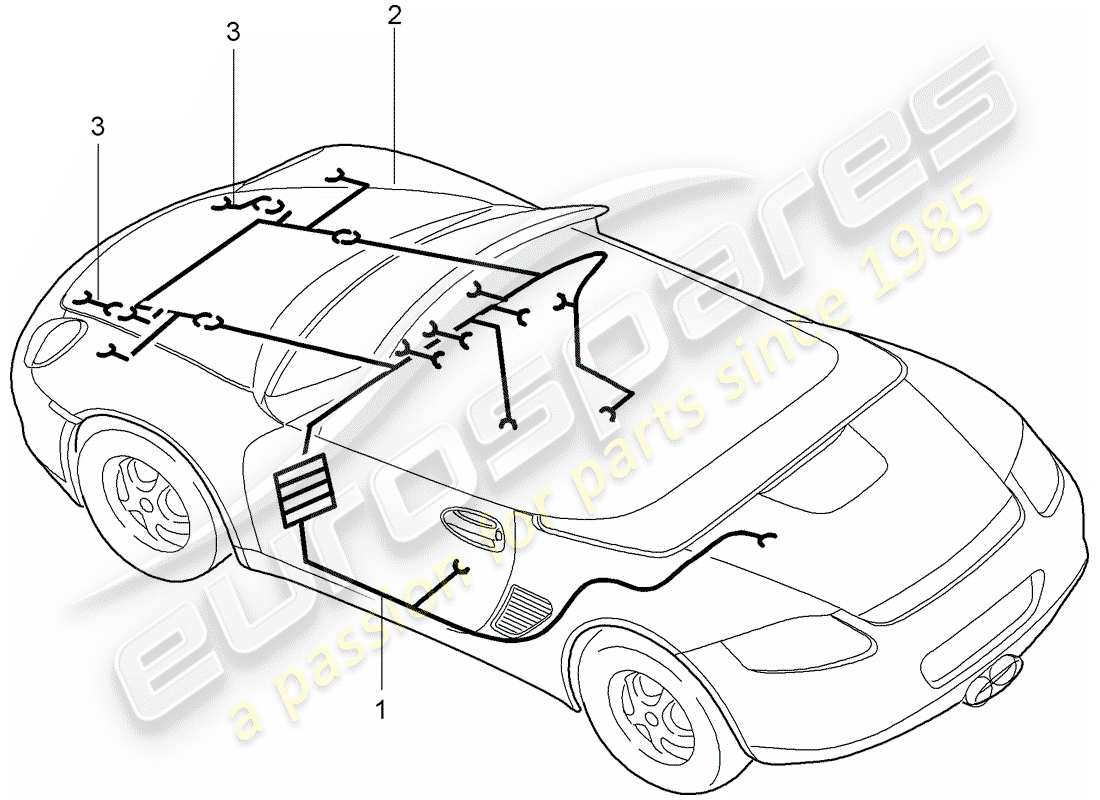 Porsche Boxster 987 (2009) wiring harnesses Part Diagram