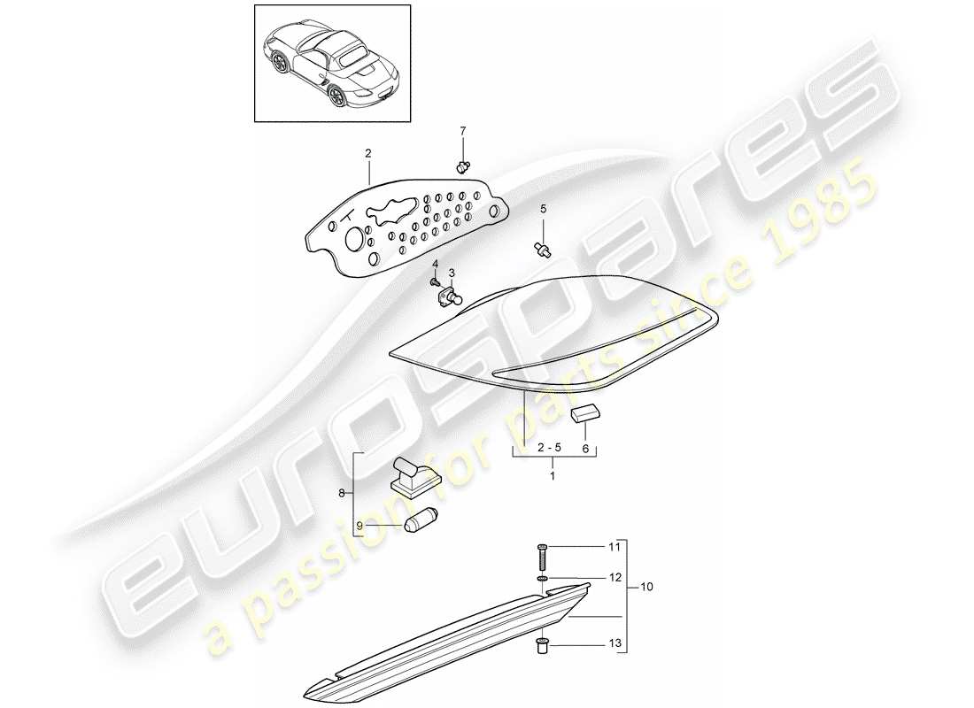 Porsche Boxster 987 (2009) REAR LIGHT Part Diagram