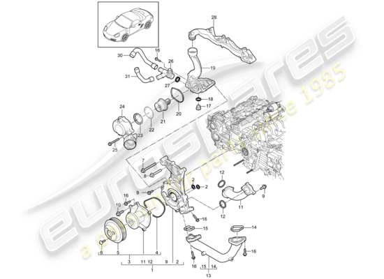 a part diagram from the Porsche Boxster 987 parts catalogue