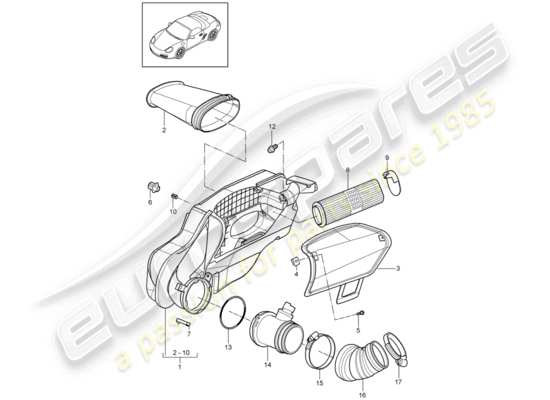 a part diagram from the Porsche Boxster 987 parts catalogue