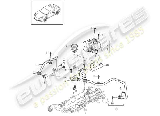 a part diagram from the Porsche Boxster 987 (2009) parts catalogue