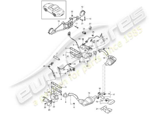 a part diagram from the Porsche Boxster 987 parts catalogue