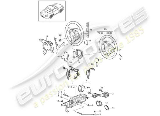 a part diagram from the Porsche Boxster 987 (2009) parts catalogue