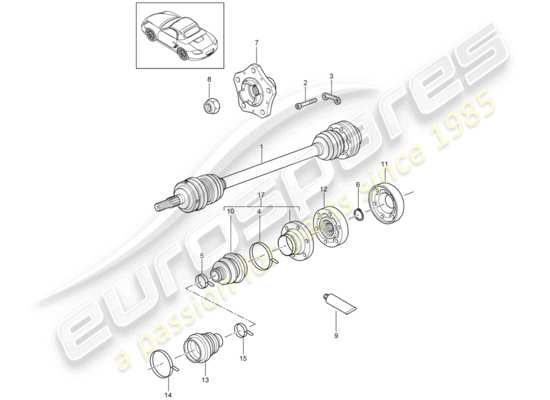 a part diagram from the Porsche Boxster 987 parts catalogue