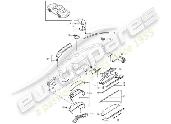 a part diagram from the Porsche Boxster 987 parts catalogue