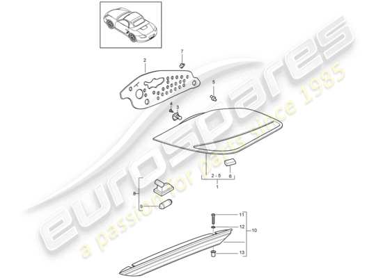 a part diagram from the Porsche Boxster 987 (2009) parts catalogue