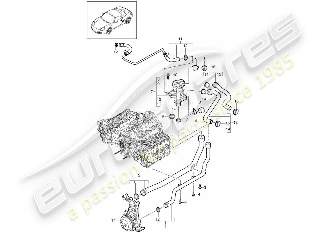 Porsche Boxster 987 (2010) CONNECTION Part Diagram