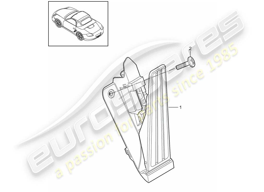 Porsche Boxster 987 (2010) Pedals Parts Diagram