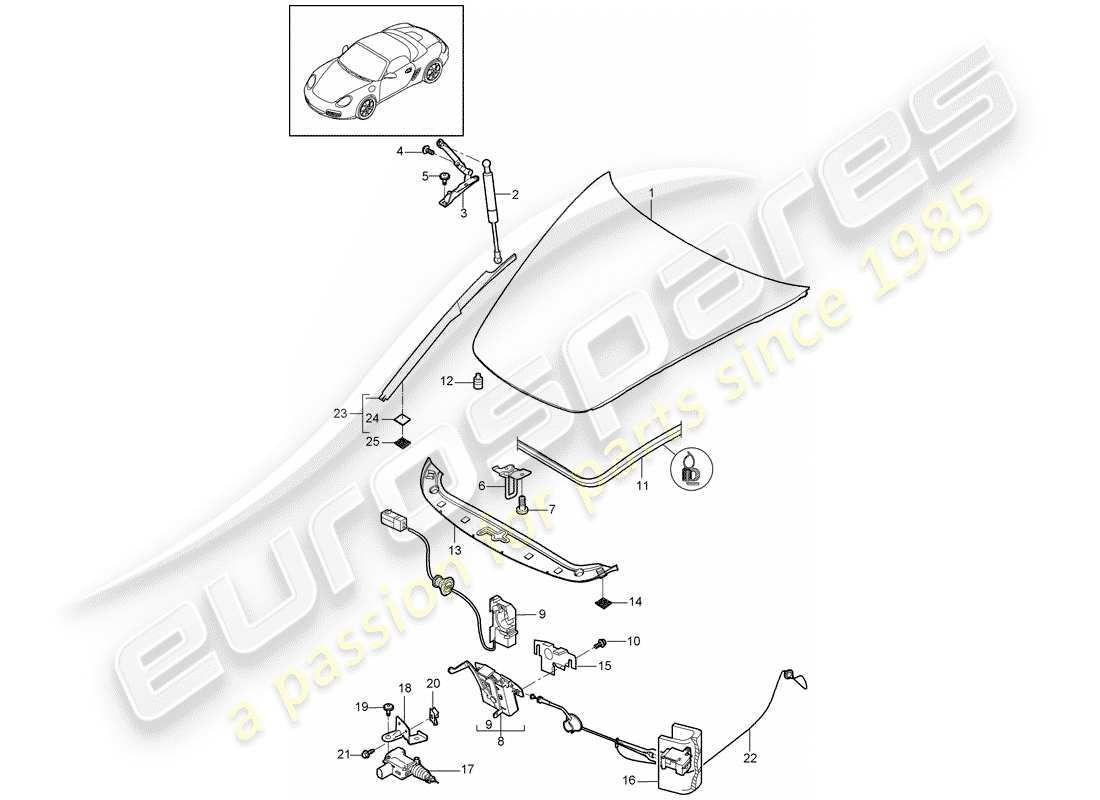 Porsche Boxster 987 (2010) COVER Parts Diagram