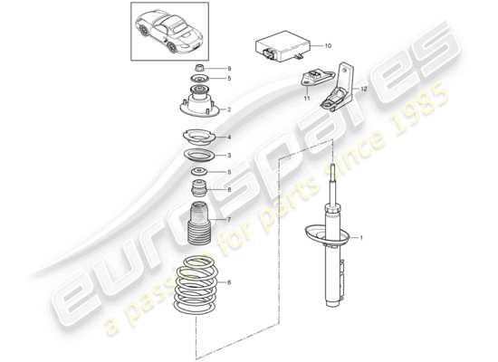 a part diagram from the Porsche Boxster 987 (2010) parts catalogue