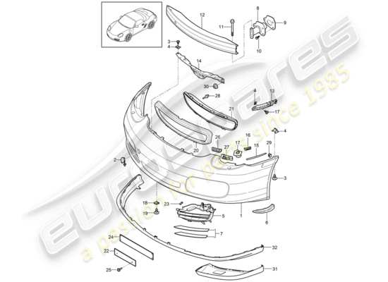 a part diagram from the Porsche Boxster 987 parts catalogue