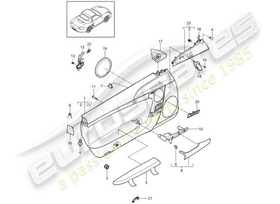 a part diagram from the Porsche Boxster 987 (2010) parts catalogue