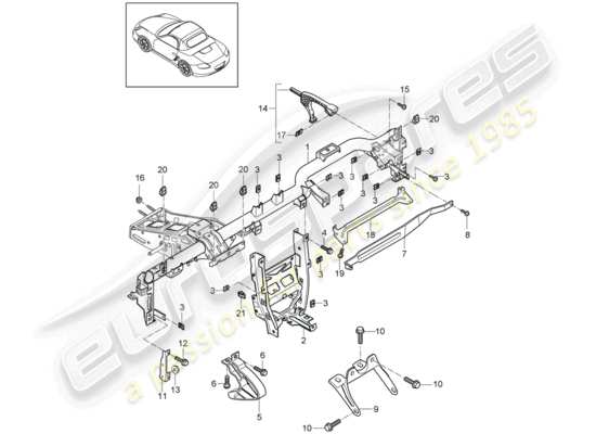 a part diagram from the Porsche Boxster 987 parts catalogue