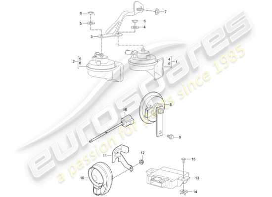 a part diagram from the Porsche Boxster 987 (2010) parts catalogue