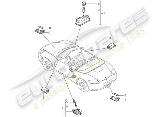 a part diagram from the Porsche Boxster 987 (2010) parts catalogue