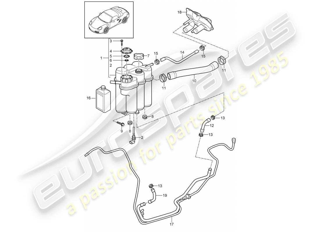 Porsche Boxster 987 (2011) water cooling Part Diagram